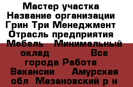 Мастер участка › Название организации ­ Грин Три Менеджмент › Отрасль предприятия ­ Мебель › Минимальный оклад ­ 60 000 - Все города Работа » Вакансии   . Амурская обл.,Мазановский р-н